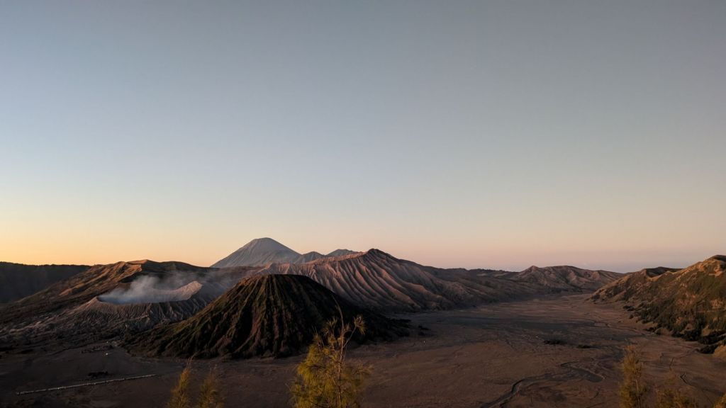 a sunrise over mount bromo national park

