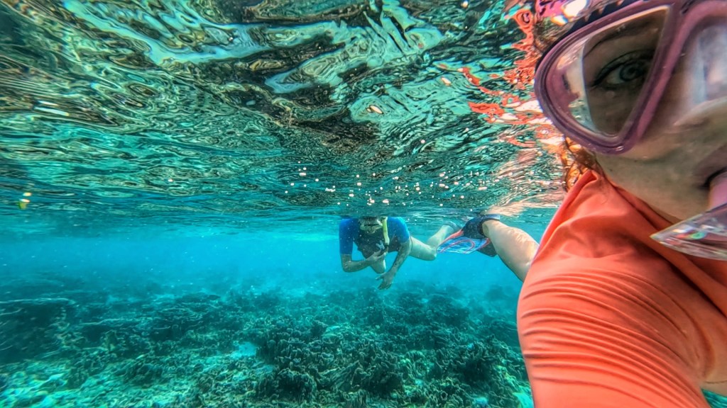 dave and libby snorkelling in fulhadhoo

